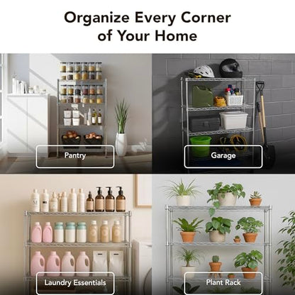 4 Tier Wire Shelving Unit Storage Rack (4 Count)