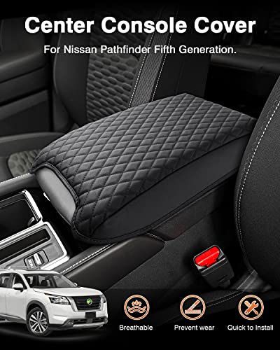 Custom Fit for Center Console Cover Nissan Pathfinder 2025 2024 2023 2022 2026 Armrest Cushion Pad Cover PU Leather Pathfinder Accessories Anti