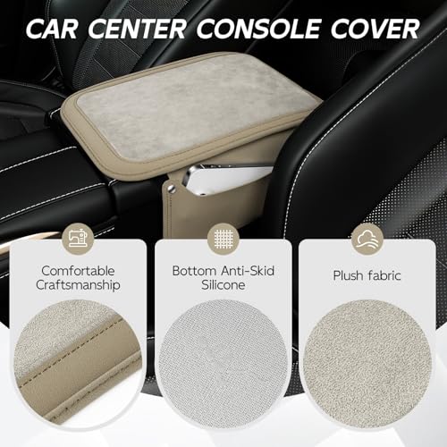 Car Leather Center Console Cover with 2 Storage Bags