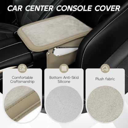 Car Leather Center Console Cover with 2 Storage Bags