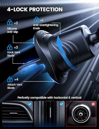 Car Phone Holder Dashboard Vent Windshield 70 LBS Suction 3