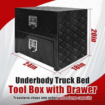 Underbody Truck Tool Box 24"x 18"x 20" Heavy Duty Double