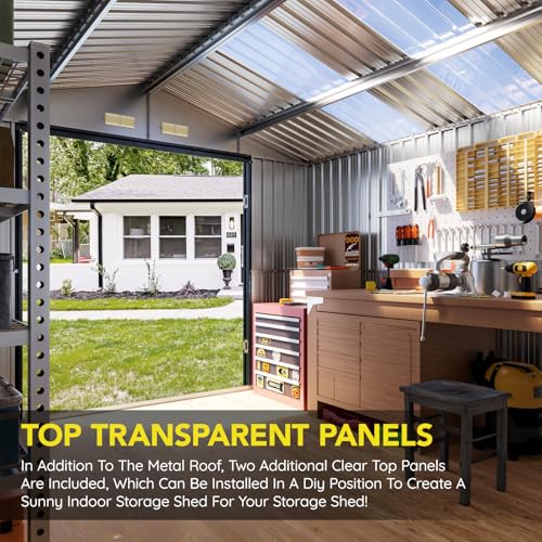 10 x 12 FT Metal Storage Shed for Backyard