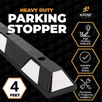 48" Heavy Duty Rubber Parking Stopper (50 Count)