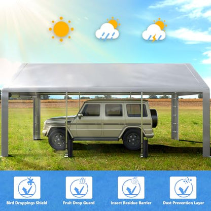 Carport 13x21ft Heavy Duty Large Outdoor Storage Shed with Roll