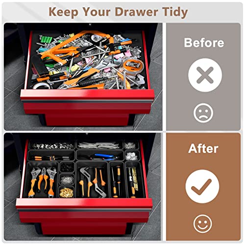 5 Size】 Tool Box Organizer Tray Divider Set (58 Count)