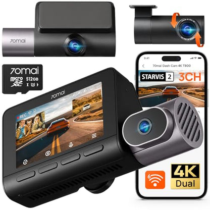 4K T800 3 Channel Dash Cam