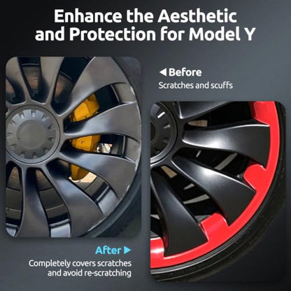 Wheel Rim Protector for Tesla Model Y Performance 21 Inch Überturbine Wheels All (4 Count)