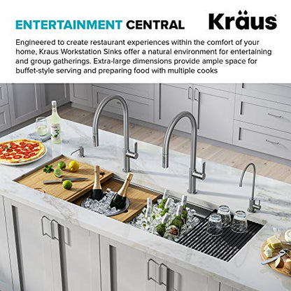 Stainless Steel 57 in Undermount Kitchen Sink KWU210