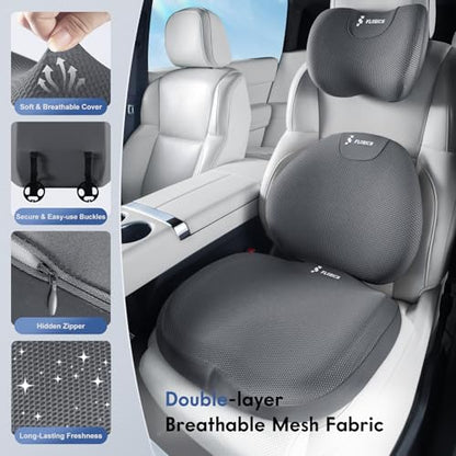Seat Cushion and Lumbar Support Pillow for Office Chair Car