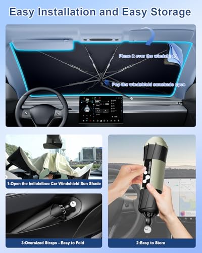 Car Windshield Sun Shade Umbrella 57" x 32"