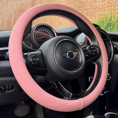 Nappa Leather Steering Wheel Cover Universal 14.5