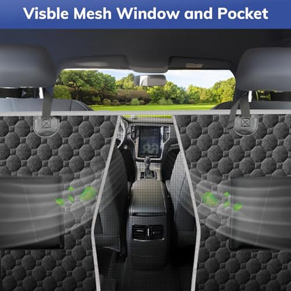 Waterproof Dog Back Seat Cover with Zipper Flap