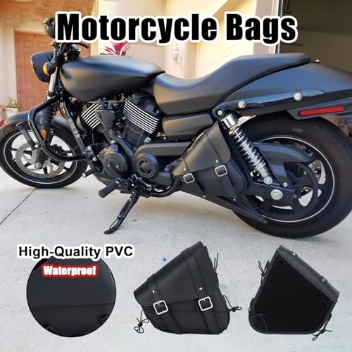 Motorcycle Saddle Bags Leather Motorcycle Solo Swing Arm Bag For Softails Sportsters Choppers Waterproof Side Bags