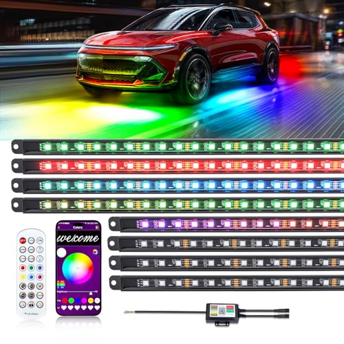 8PCS Car Underglow Light Bar Kit