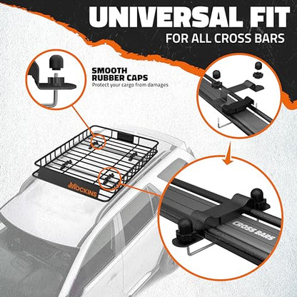 50"x36"x4.5" Extendable Car & SUV Rooftop Cargo Carrier 250Lbs Cap