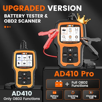 AD410 PRO OBD2 Scanner and Battery Tester
