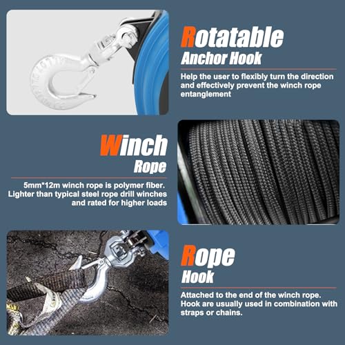Portable Drill Winch of 1000 LB