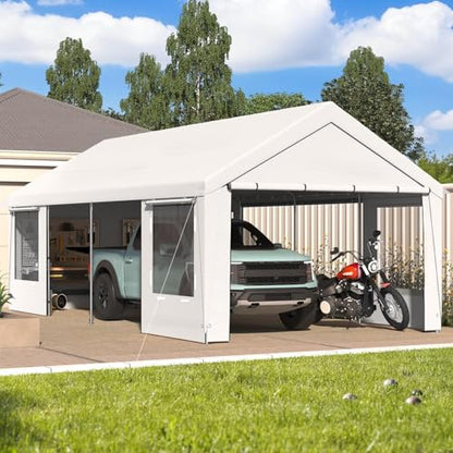Carport 12x24 Ft Heavy Duty Carport with Roll