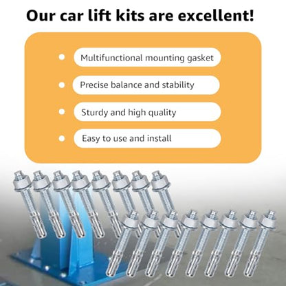Car Lift Installation Install Kit with Wedge Anchor Bolts Leveling Shim