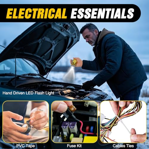 Car Roadside Emergency Kit with Jumper Cables Air Compressor