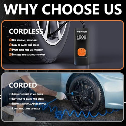 Tire Inflator Portable Air Compressor Cordless Automatic Air Pump