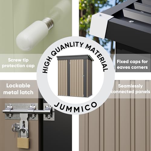 Metal Outdoor Storage Shed 5 x 3 FT Metal Shed with Lockable Door
