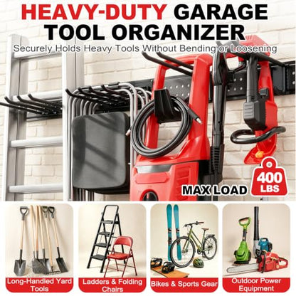 Garage Tool Organizer Wall Mount 49.5 inches with 10 Adjustable Heavy
