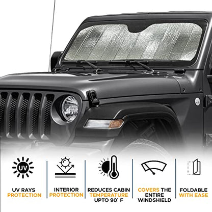 Accordion Windshield Sun Shade for Jeep Wrangler