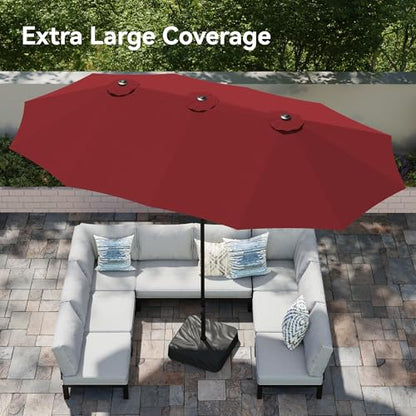 15ft Large Outdoor Patio Umbrella with Base Included