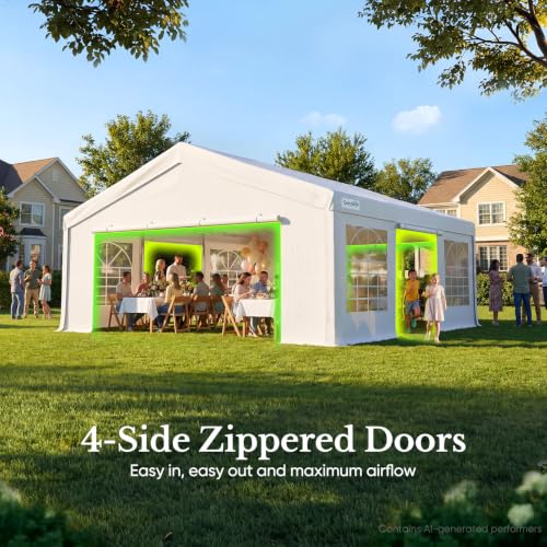 20'x20' Heavy Duty Party Tent Outdoor Canopy with Church Windows