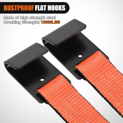 2Pcs Tow Dolly Basket Straps with Flat Hook for 14” (2 Count)