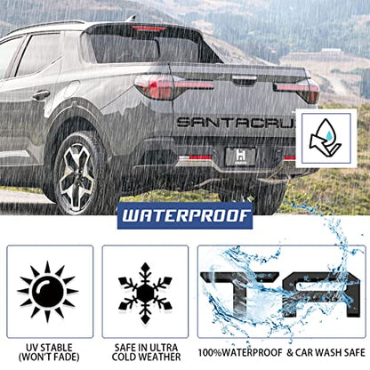Tailgate Inserts Letters Compatible for 2022 2023 2024 2025 2026 Santa Cruz 3D Raised & Strong Adhesive Decals Letters Rear Emblem Decal Sticker Compatible for Santa Cruz Accessories