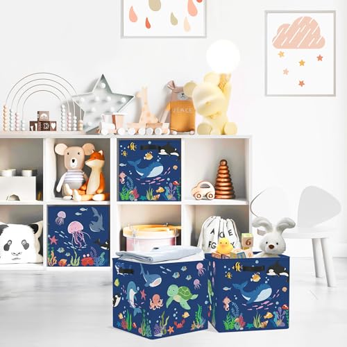 11.8" Ocean Animal Storage Basket Set of 3 for Kid Toy Clothes Bin (3 Count)