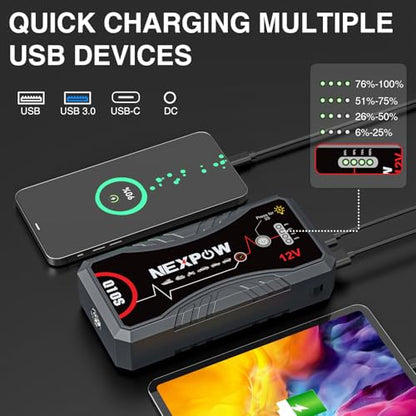 Car Jump Starter 2026 Upgraded Car Battery Jump Starter Pack