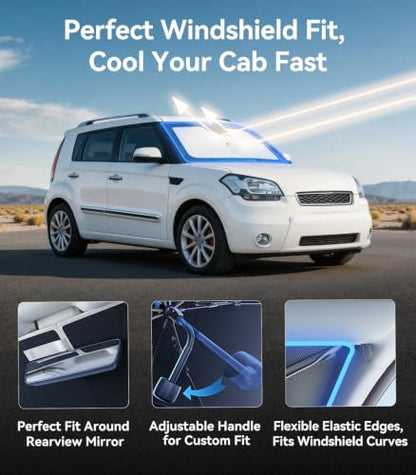 Vinyl Coating Heat Shield] Windshield Sun Shade Umbrella Custom for Soul