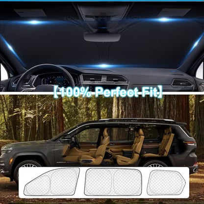 8pcs Thicken Sun Shades for Jeep Grand Cherokee L (8 Count)