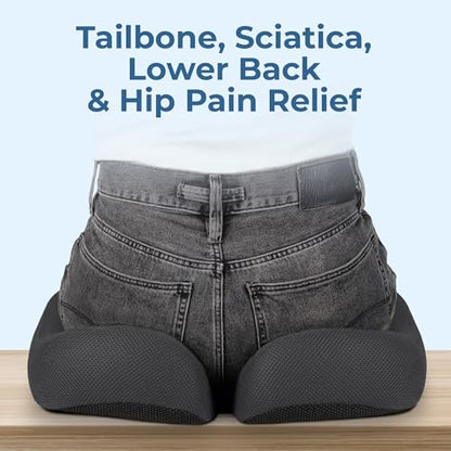 Seat Cushion Memory Foam Chair Cushion for Tailbone Pain Relief