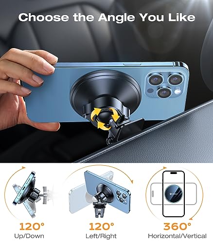 for MagSafe Car Mount [Upgraded Strongest Magnet Power] Magnetic Phone Holder for Car Vent 360 Adjustable Magnetic Car Phone Holder Mount for iPhone 16 Pro Max 15 14 13 12 Plus Mini