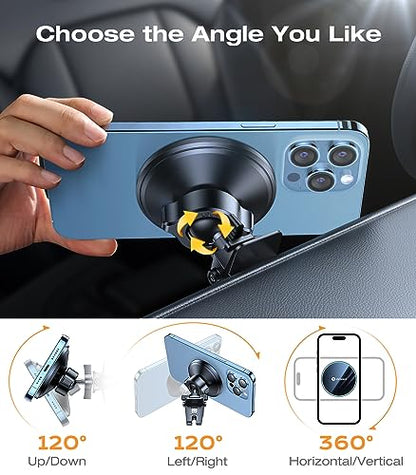 for MagSafe Car Mount [Upgraded Strongest Magnet Power] Magnetic Phone Holder for Car Vent 360 Adjustable Magnetic Car Phone Holder Mount for iPhone 16 Pro Max 15 14 13 12 Plus Mini