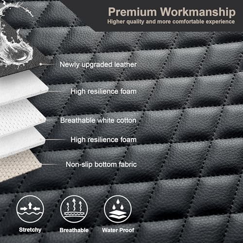 Pu Leather Car Seat Bottom Covers Protectors Include 1 Rear Bench Seat Cover Universal Fit 90% Vehicles