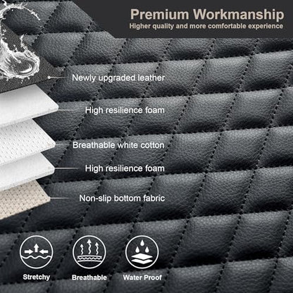 Pu Leather Car Seat Bottom Covers Protectors Include 1 Rear Bench Seat Cover Universal Fit 90% Vehicles