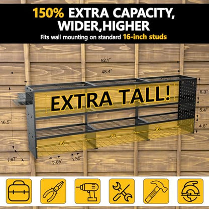 49" W Large Power Tool Organizer Wall Mount