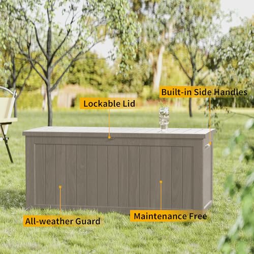 270 Gallon Outdoor Storage Box Patio Deck Box Waterproof