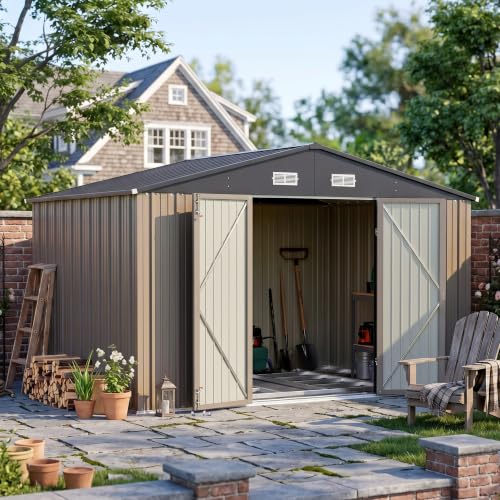 10x8 FT Outdoor Storage Shed with Floor Frame