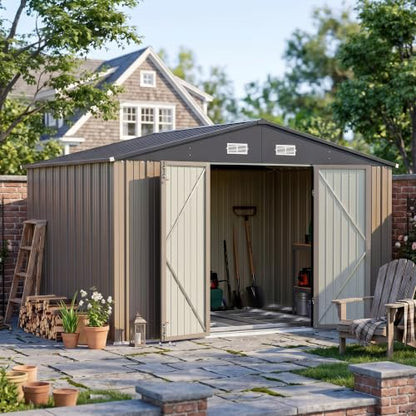 10x8 FT Outdoor Storage Shed with Floor Frame