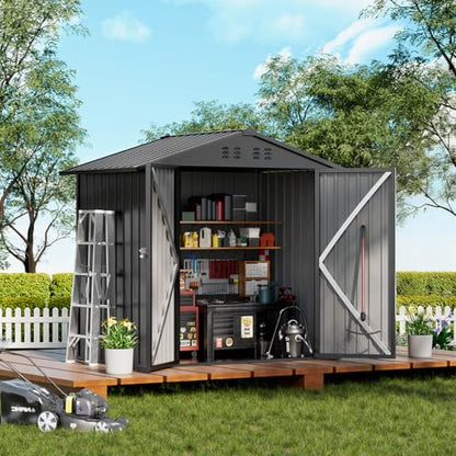 Outdoor Storage Shed Metal Garden Tool House Lockable