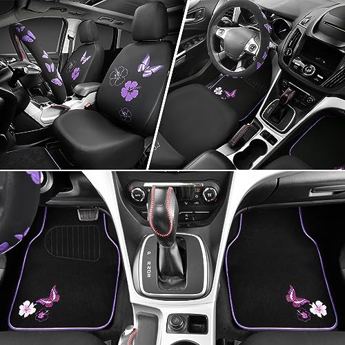 Universal Cloth Butterfly Car Seat Covers Full Set