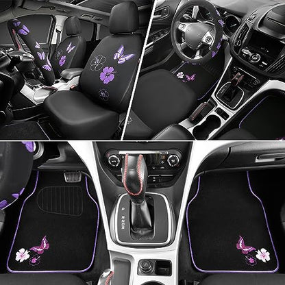 Universal Butterfly Car Seat Covers Front Set