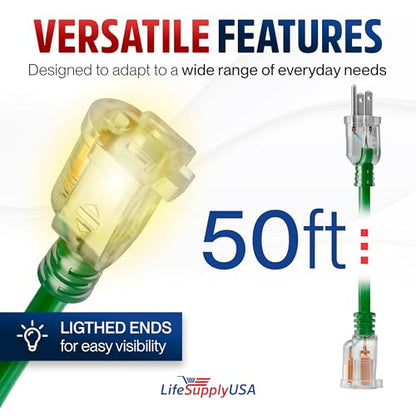 50ft Outdoor Indoor Extension Cord 12